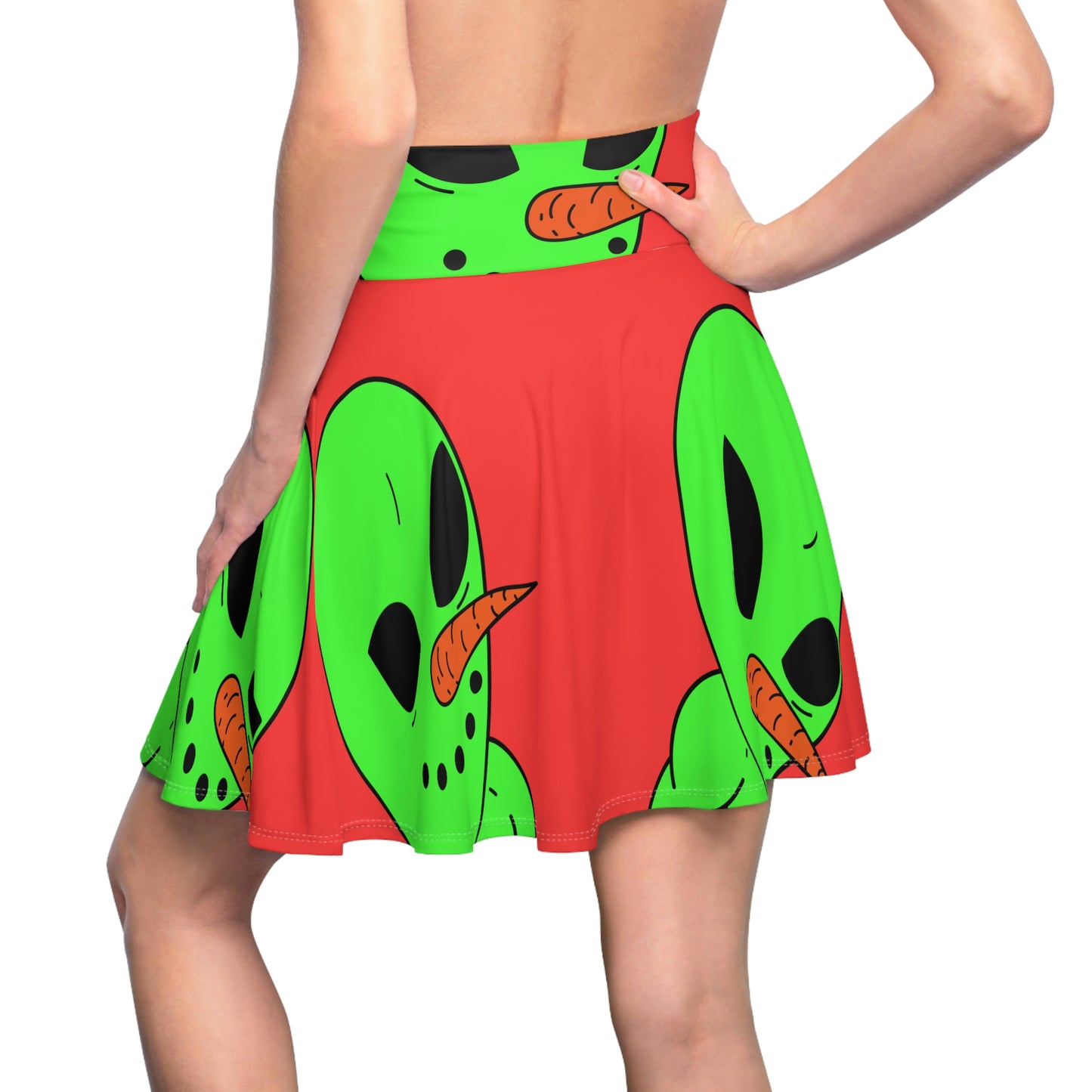 Veggie Visi Alien Vegetable Visitor Women's Skater Skirt