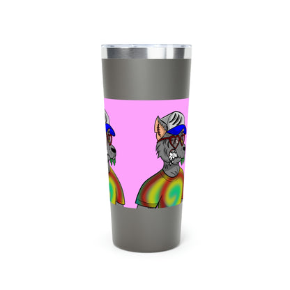 Valentine Heart Wolf Werewolve Tiedye Copper Vacuum Insulated Tumbler, 22oz