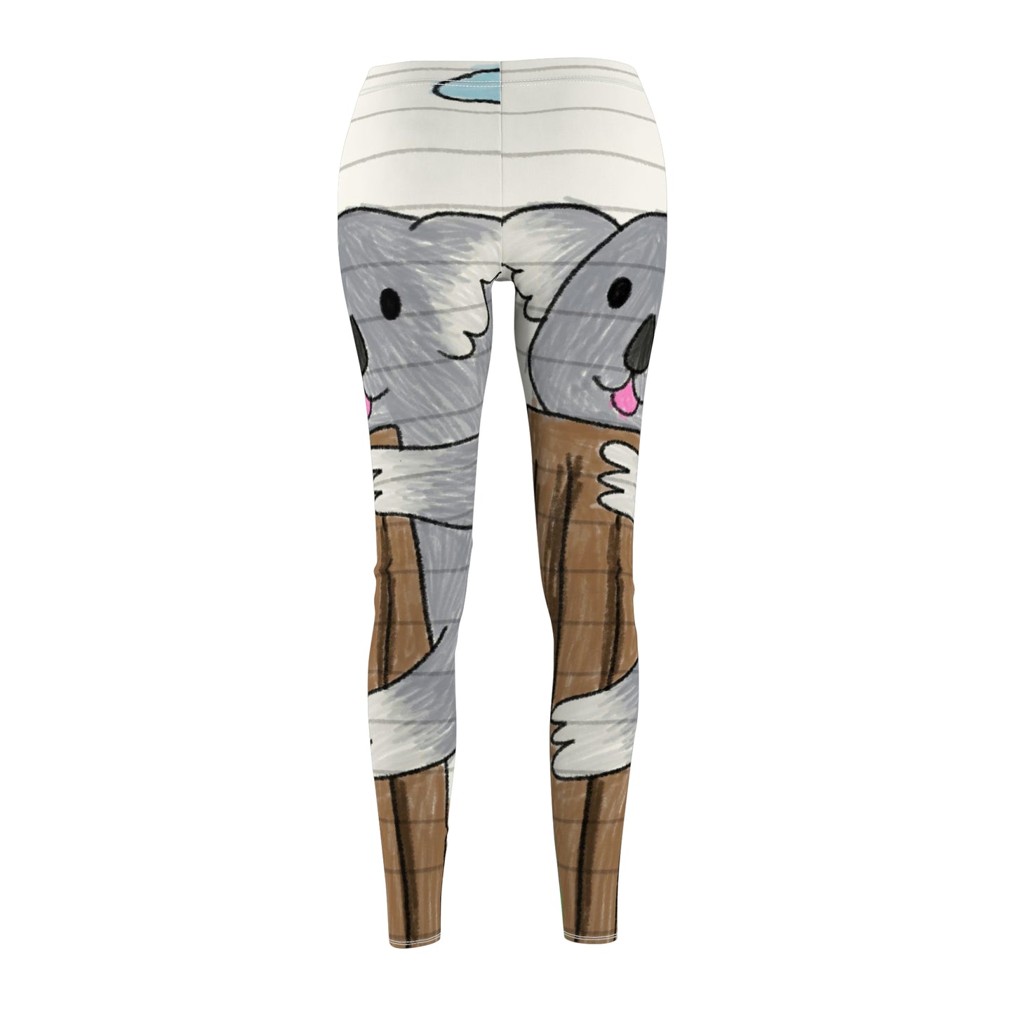 Koala Bear Animal Tree Climber Leggings casuales cortados y cosidos para mujer 