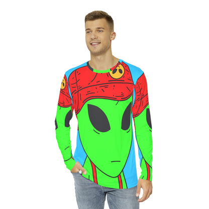 Penguin Cute Cartoon Alien Animal Men's Long Sleeve AOP Shirt