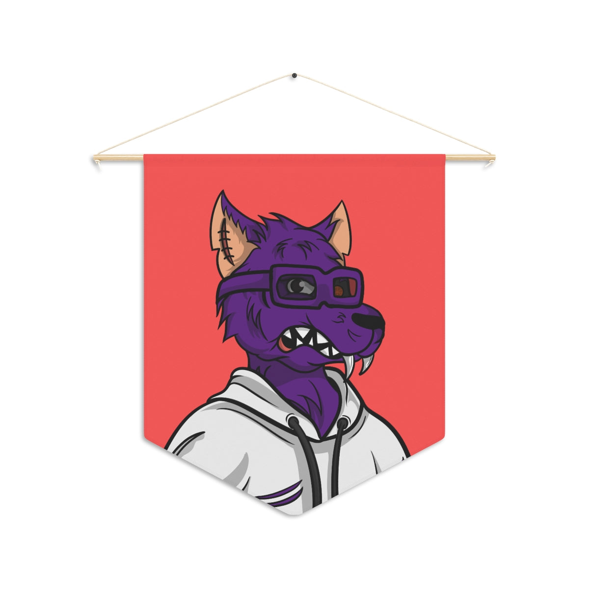 Wolf Cyborg Werewolf Classy Purple Fur White Hoodie Sweatshirt Pennant