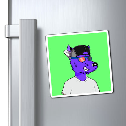 Cyborg Wolf Purple Fur Werewolve Magnets