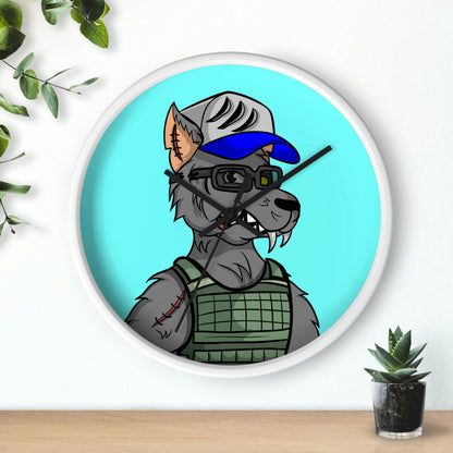 Army Vest Werewolve Cyborg Wolf Wall clock