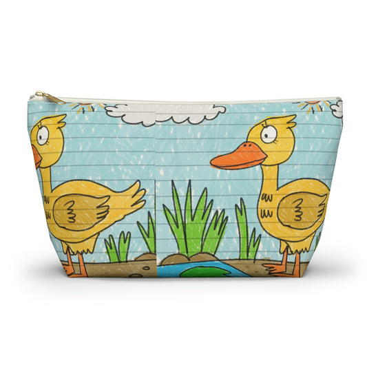 Yellow Duck Bird Pond Accessory Pouch w T-bottom