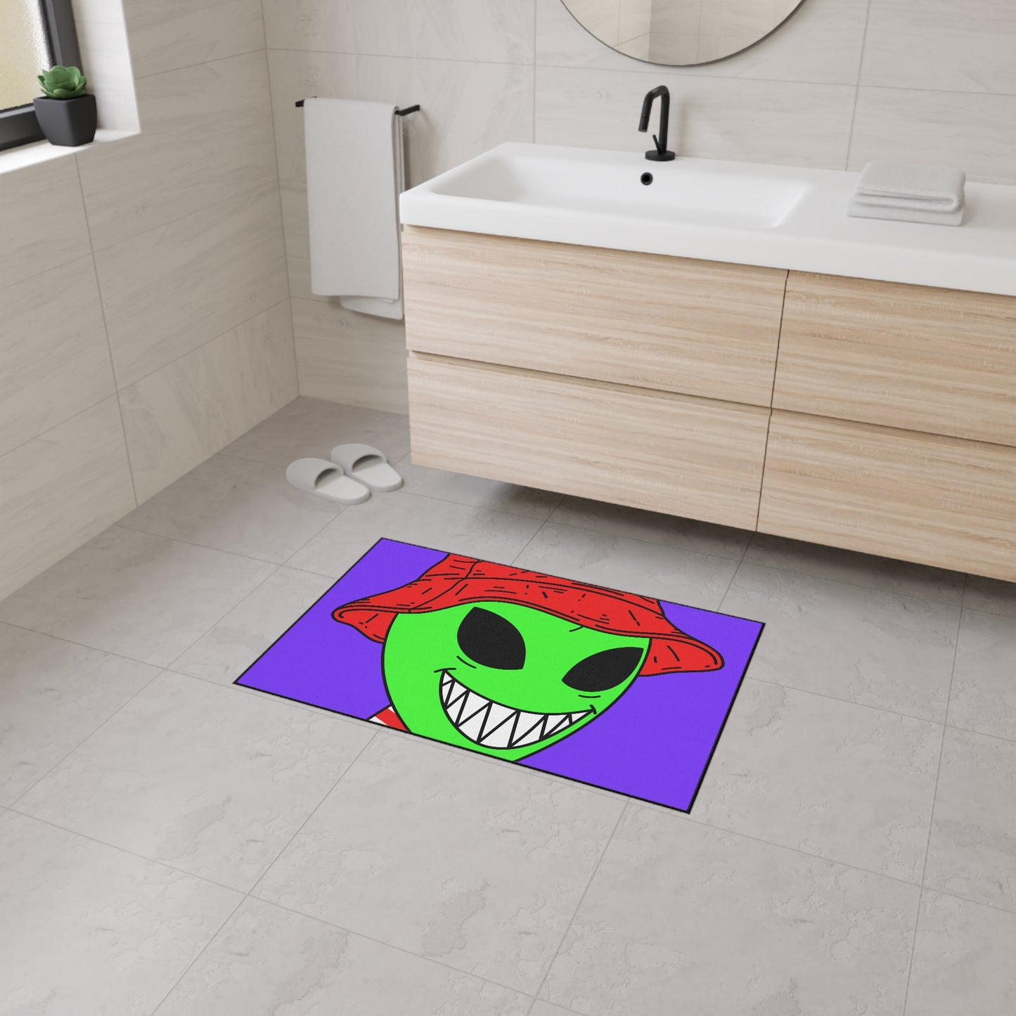 Smile Happy Happiness Alien Heavy Duty Floor Mat