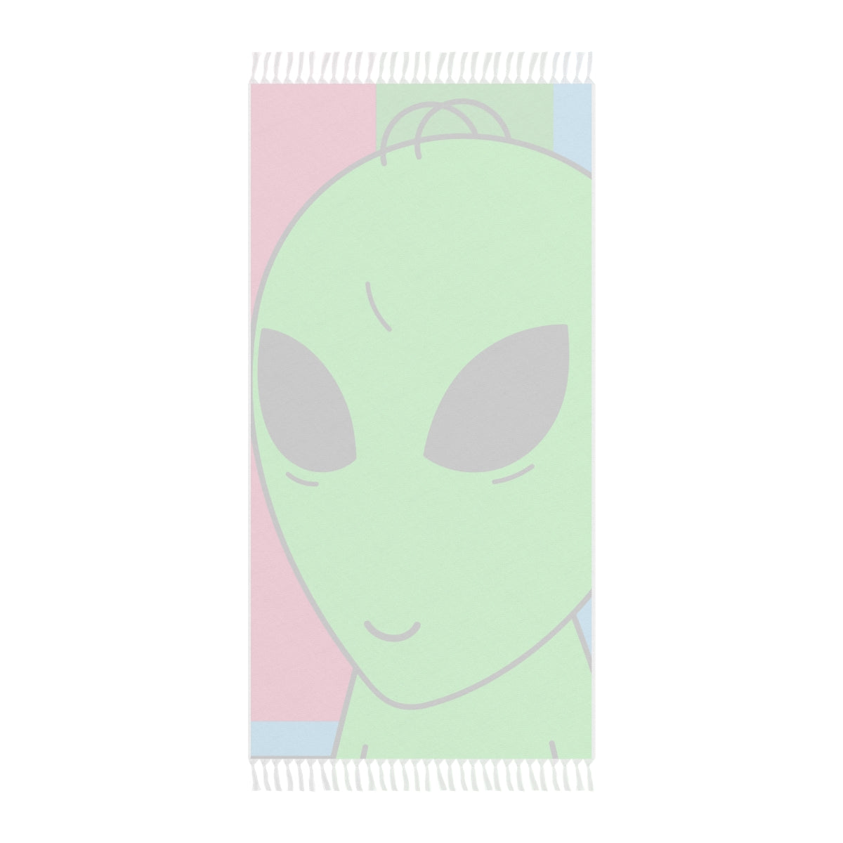 Green Alien Smile Hair Visitor Character Cartoon Comic Boho Beach Cloth