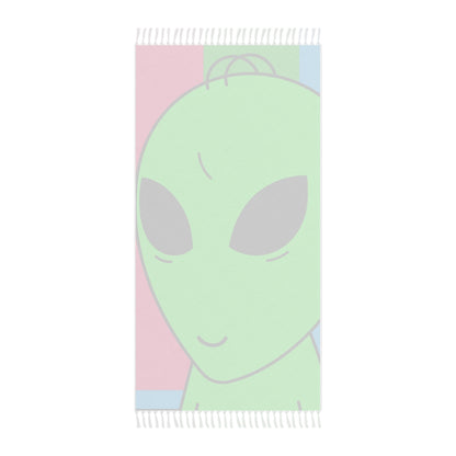 Green Alien Smile Hair Visitor Character Cartoon Comic Boho Beach Cloth