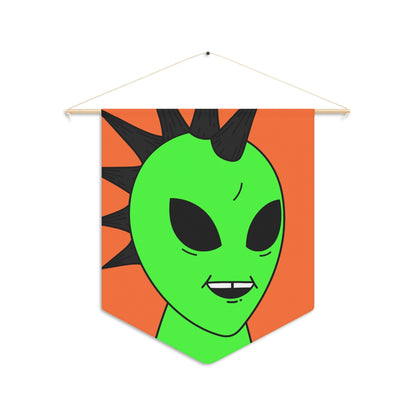 Black Hair Spiked Visitor Alien Pennant