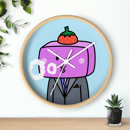 Strawberry Fruit Head Block Wall clock