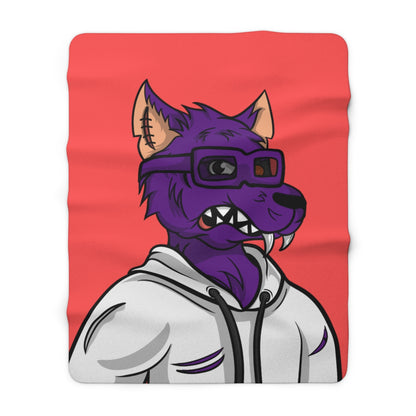 Wolf Cyborg Werewolf Wolve Classy Purple Fur White Hoodie Sweatshirt Sherpa Fleece Blanket
