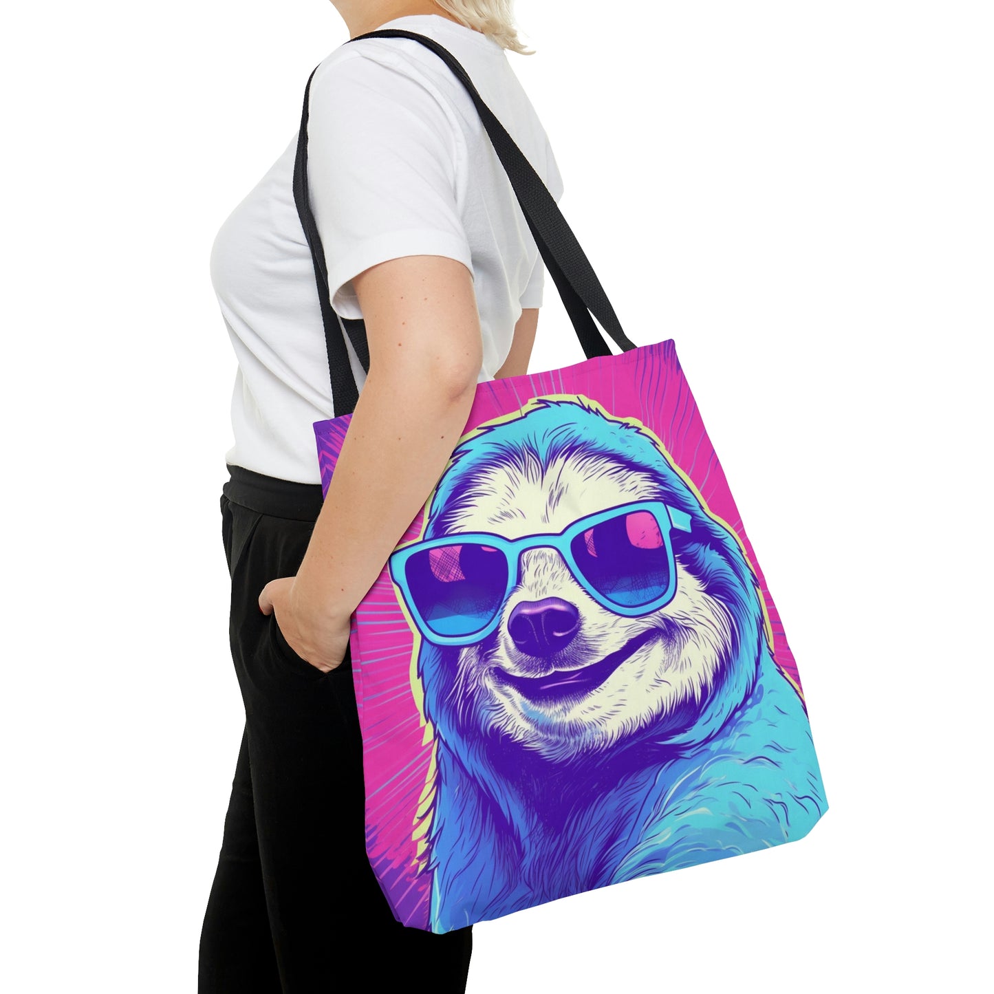 Space Sloth Retro Animal Style Tote Bag (AOP)