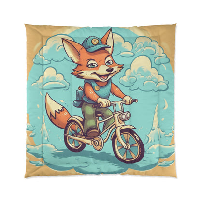 Fox Bike Ride Adventure Graphic Cyclist Comforter