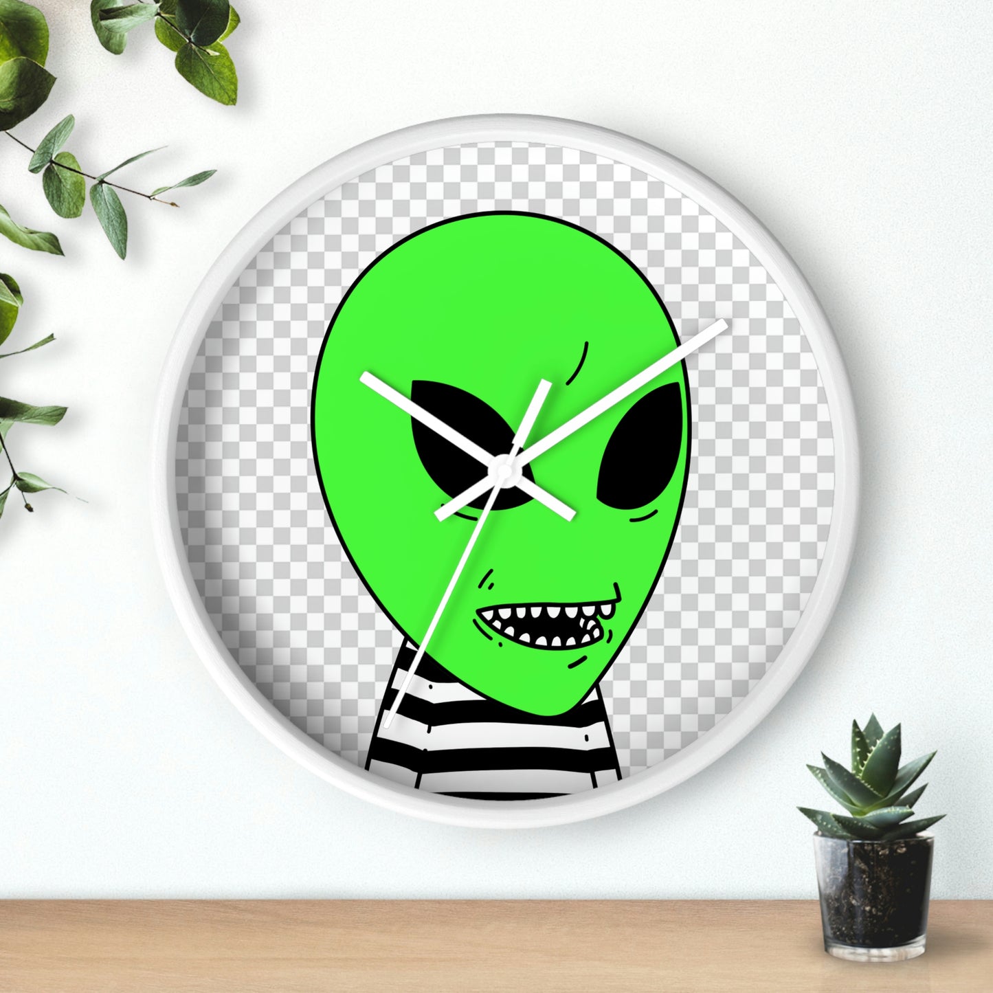 Clean Teeth Toothy Alien Wall clock