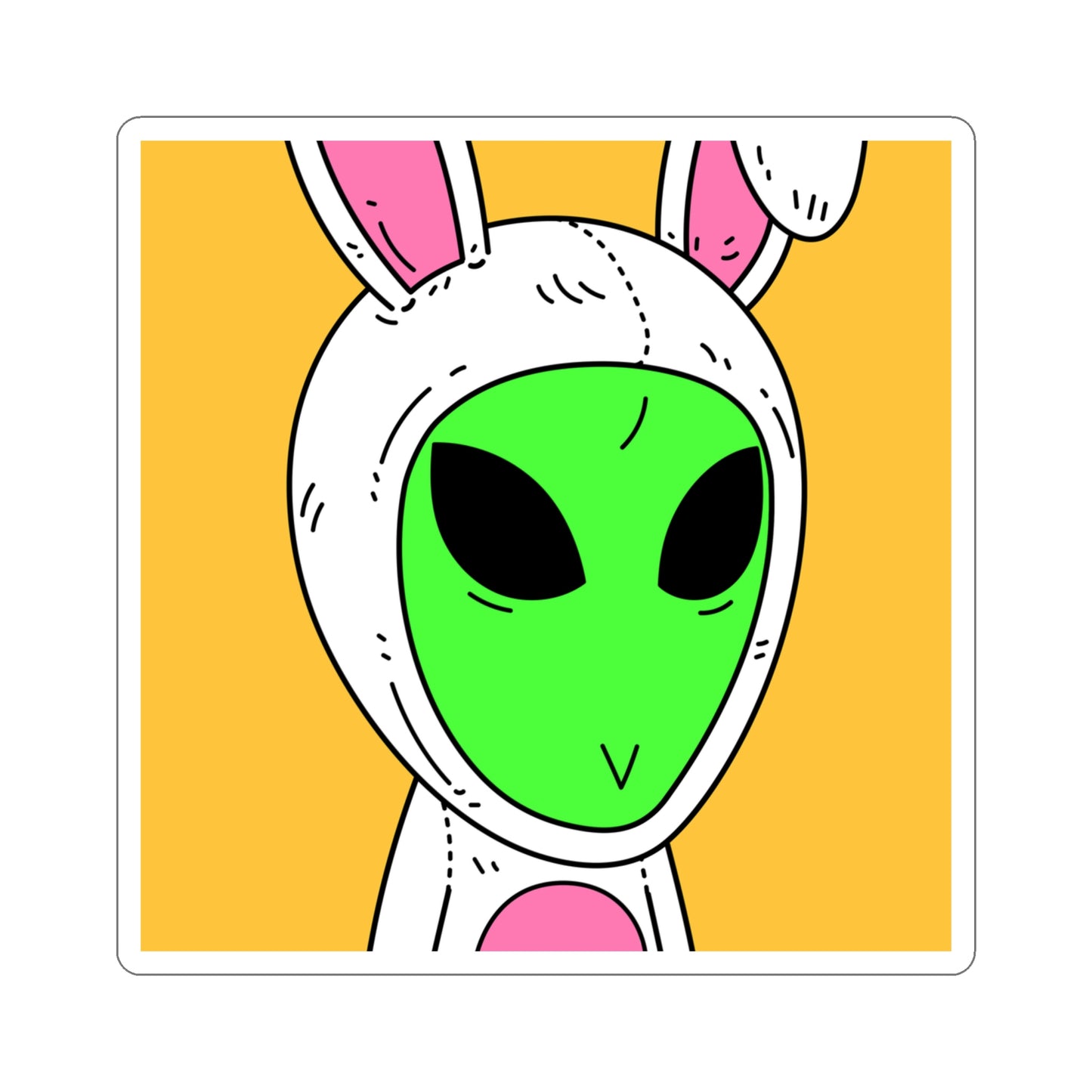 Bunny Easter Rabbit Alien Visitor Kiss-Cut Stickers