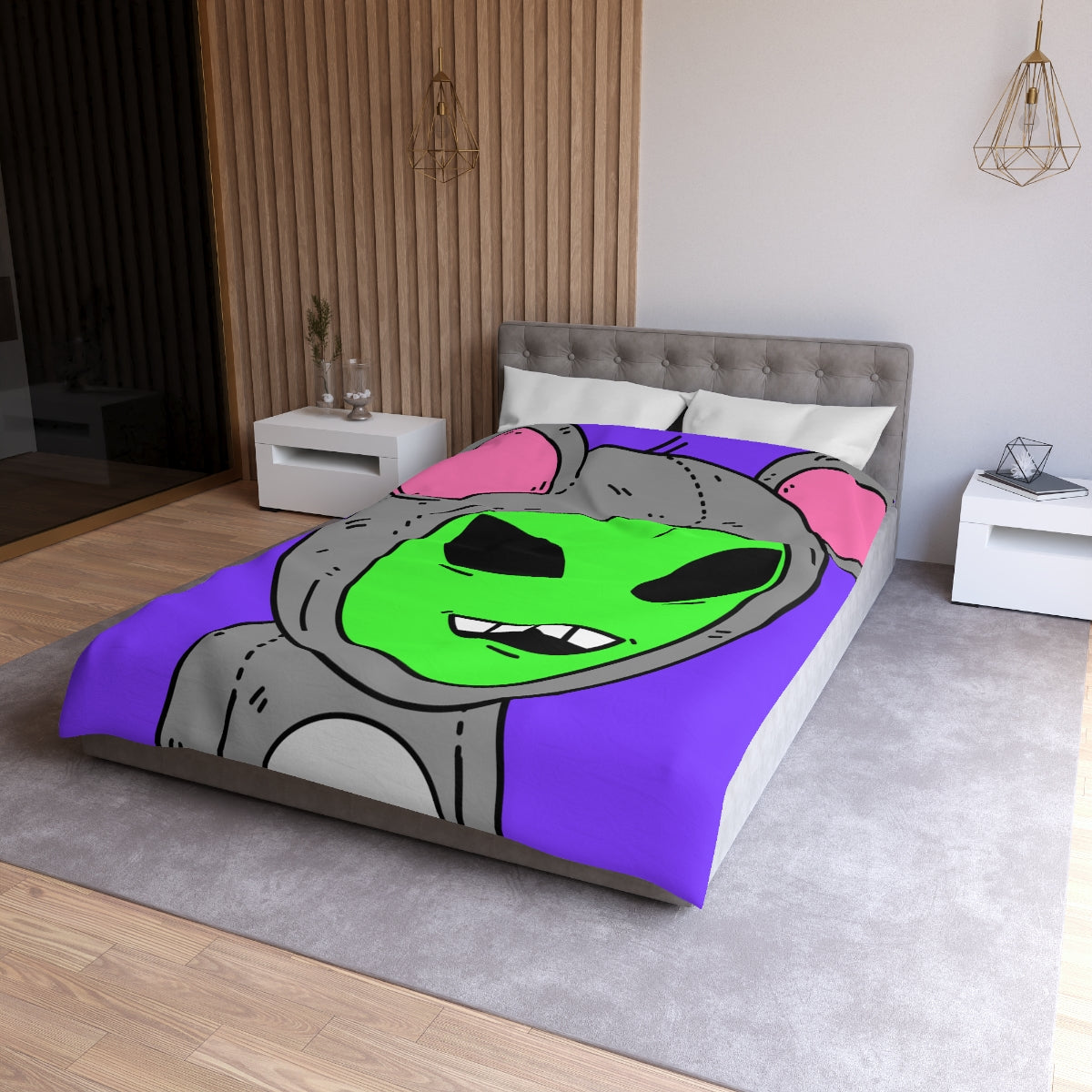 The Visitor Mouse Alien Character Microfiber Duvet Cover