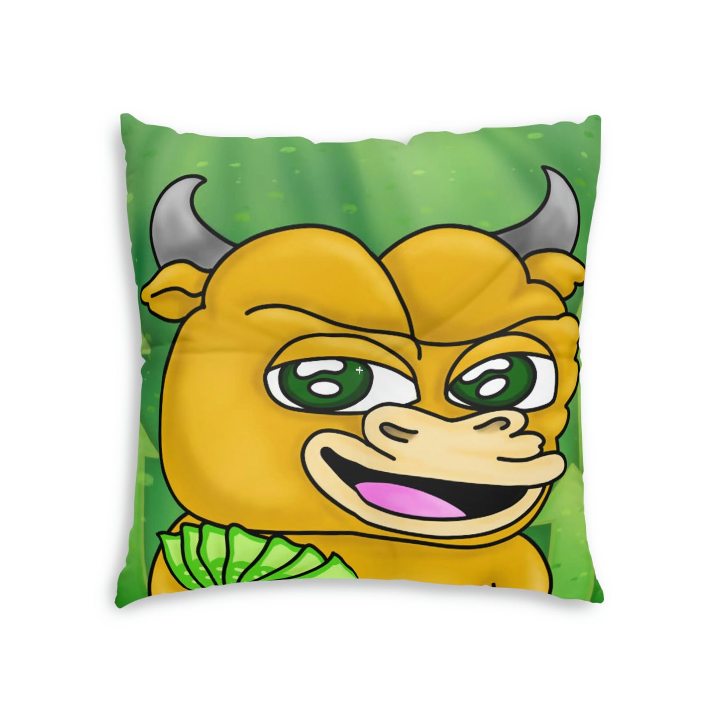 Bull Run Money Bear Market Graphic Tufted Floor Pillow, Square