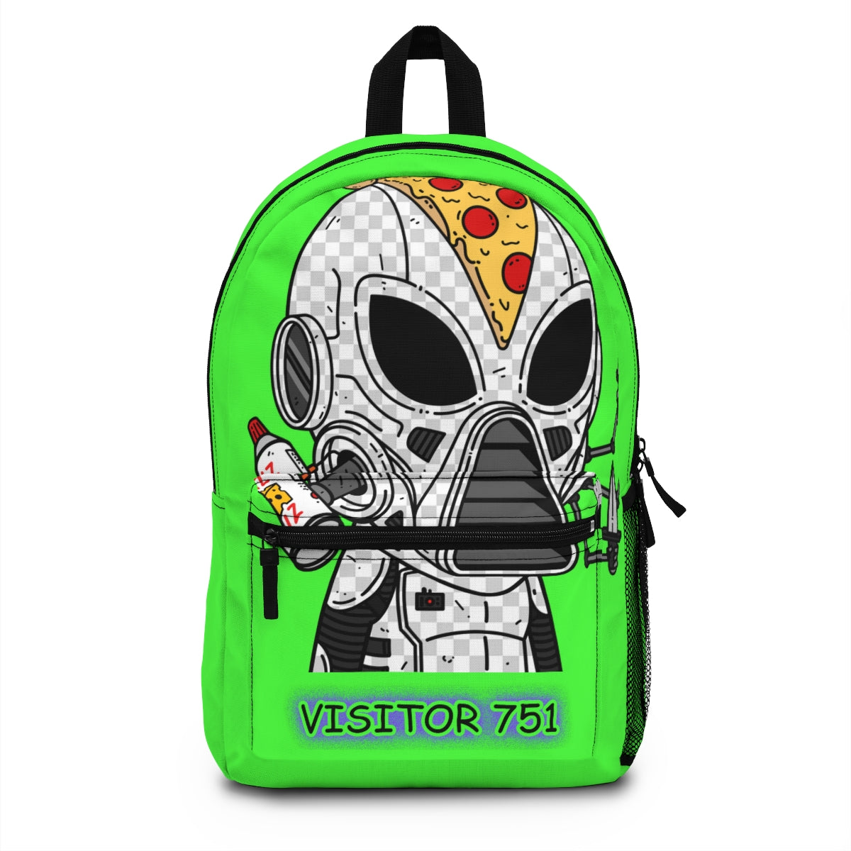 Knive Peppe Pizza Viz Wiz Armored White Future Alien Cyborg Machine Visitor Backpack