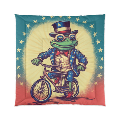 USA Frog Patriotic Indepencence Day 4th of July Bike Rider Comforter