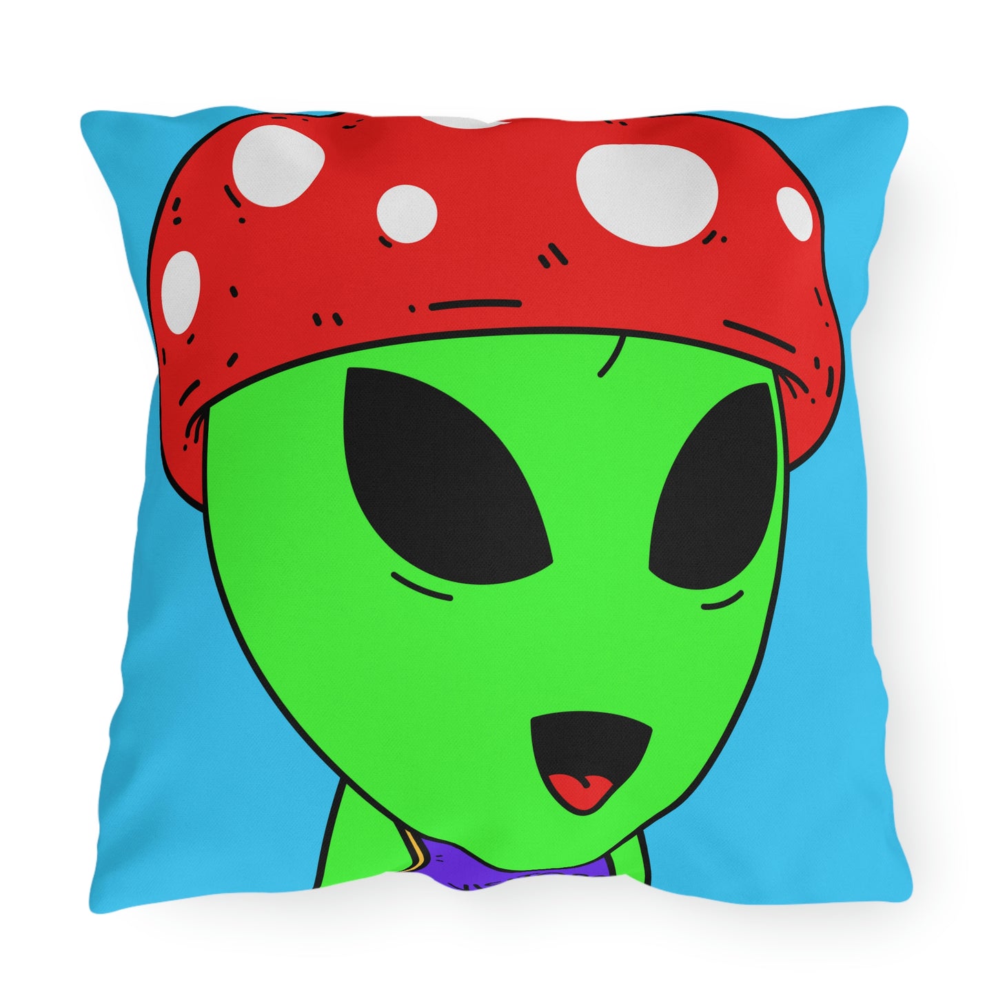 Healthy Sport Jersey Mushroom Alien Outdoor Pillows