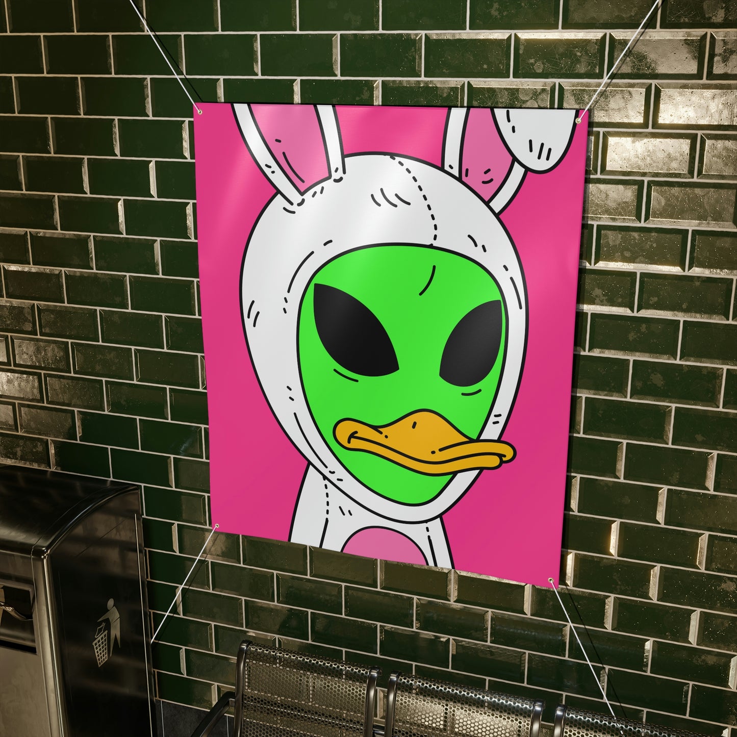 Duck Bunny Alien Matte Banner