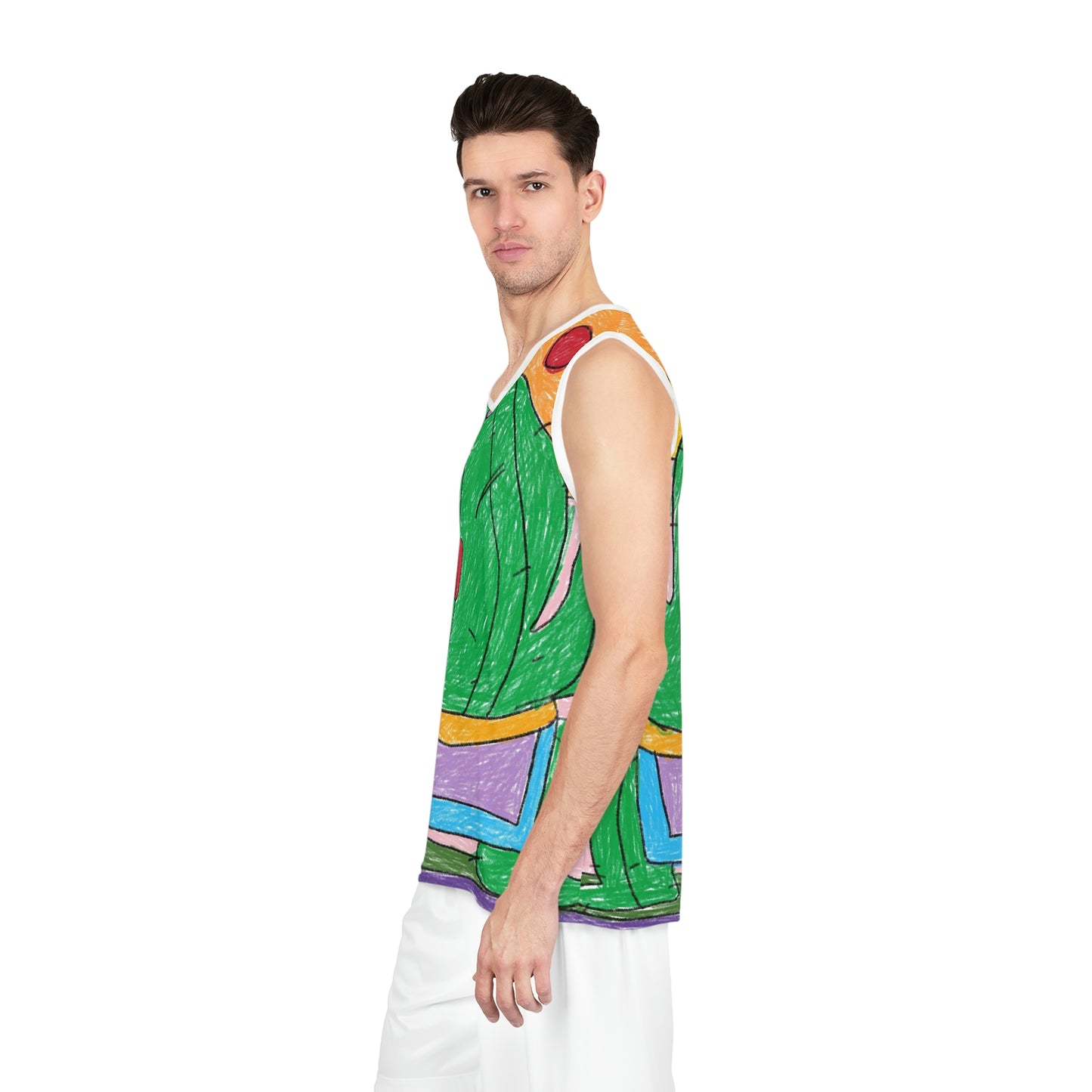 Desert Cactus Sumo Wrestler Graphic Basketball Jersey (AOP)