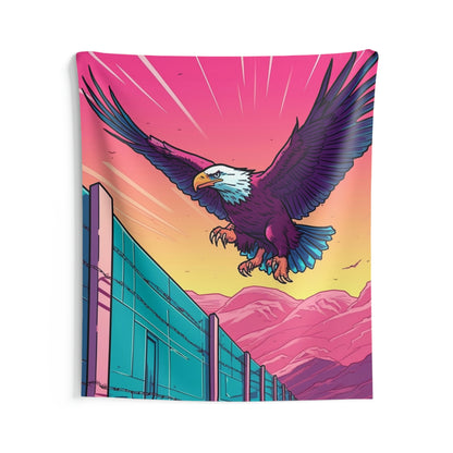 American Bald Eagle Border Build Fly Wall Graphic Indoor Wall Tapestries