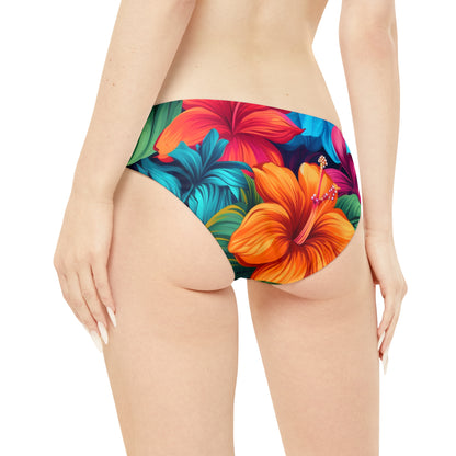 Vibrant Hawaiian-Inspired Tropical Floral Pattern Design Strappy Bikini Set (AOP)