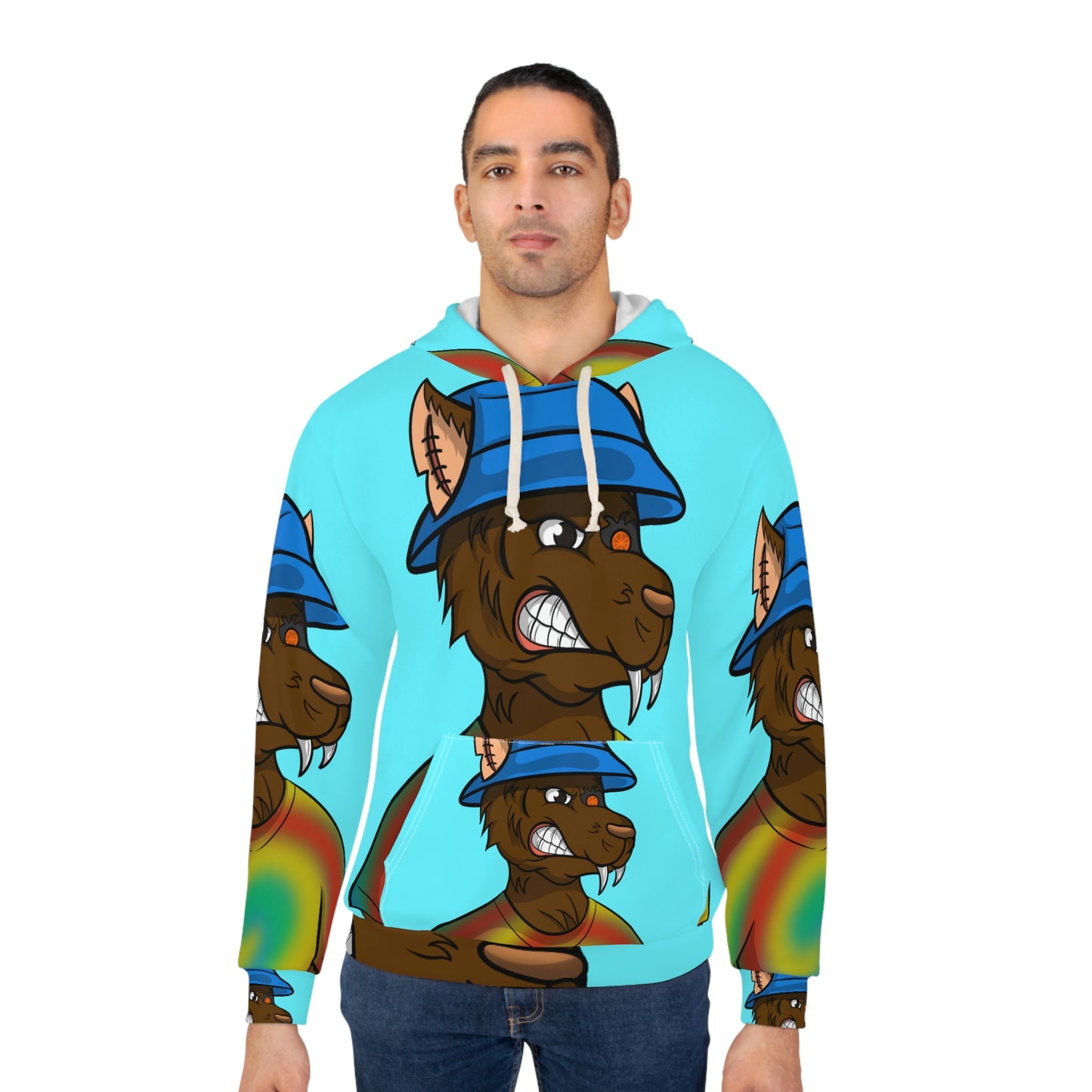 Tiedye Colorful Animal Dog AOP Unisex Pullover Hoodie