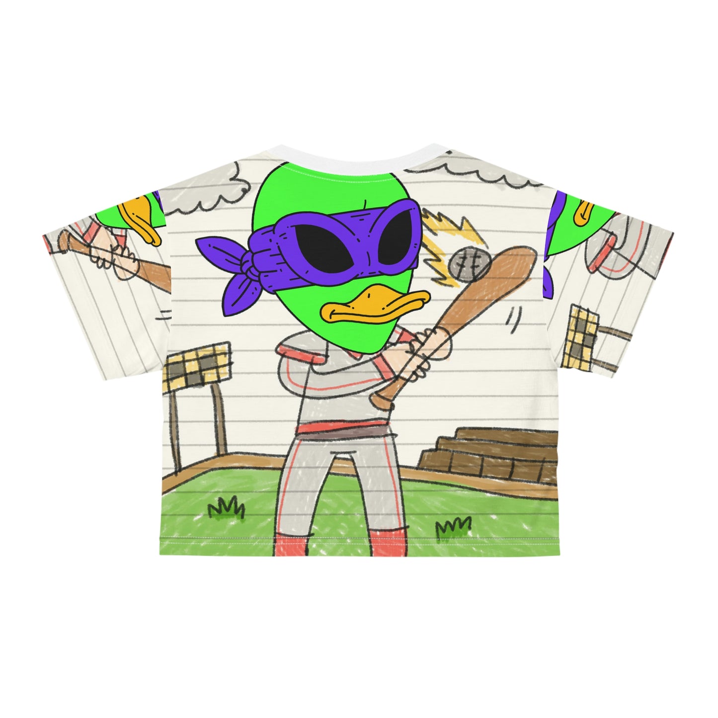 Baseball Sport Star Ninja Hero Visitor 751 Alien AOP Crop Tee