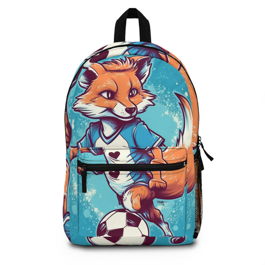 Fox Soccer Sport Athlete Cute Furry Animal Backpack