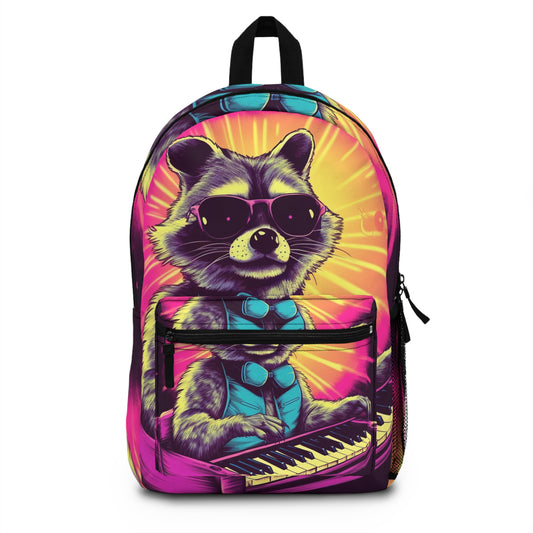 Raccoon Keyboard Piano Music Animal Graphic Backpack