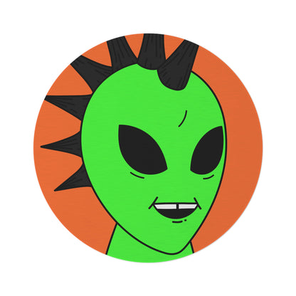 Black Hair Spiked Visitor Alien Round Rug - Visitor751