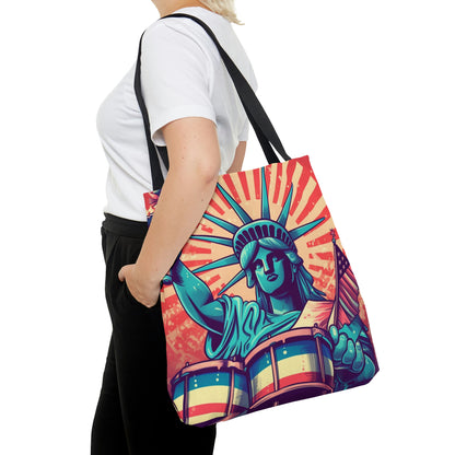 Estatua de la Libertad Drum Player Music USA Style Tote Bag (AOP) 