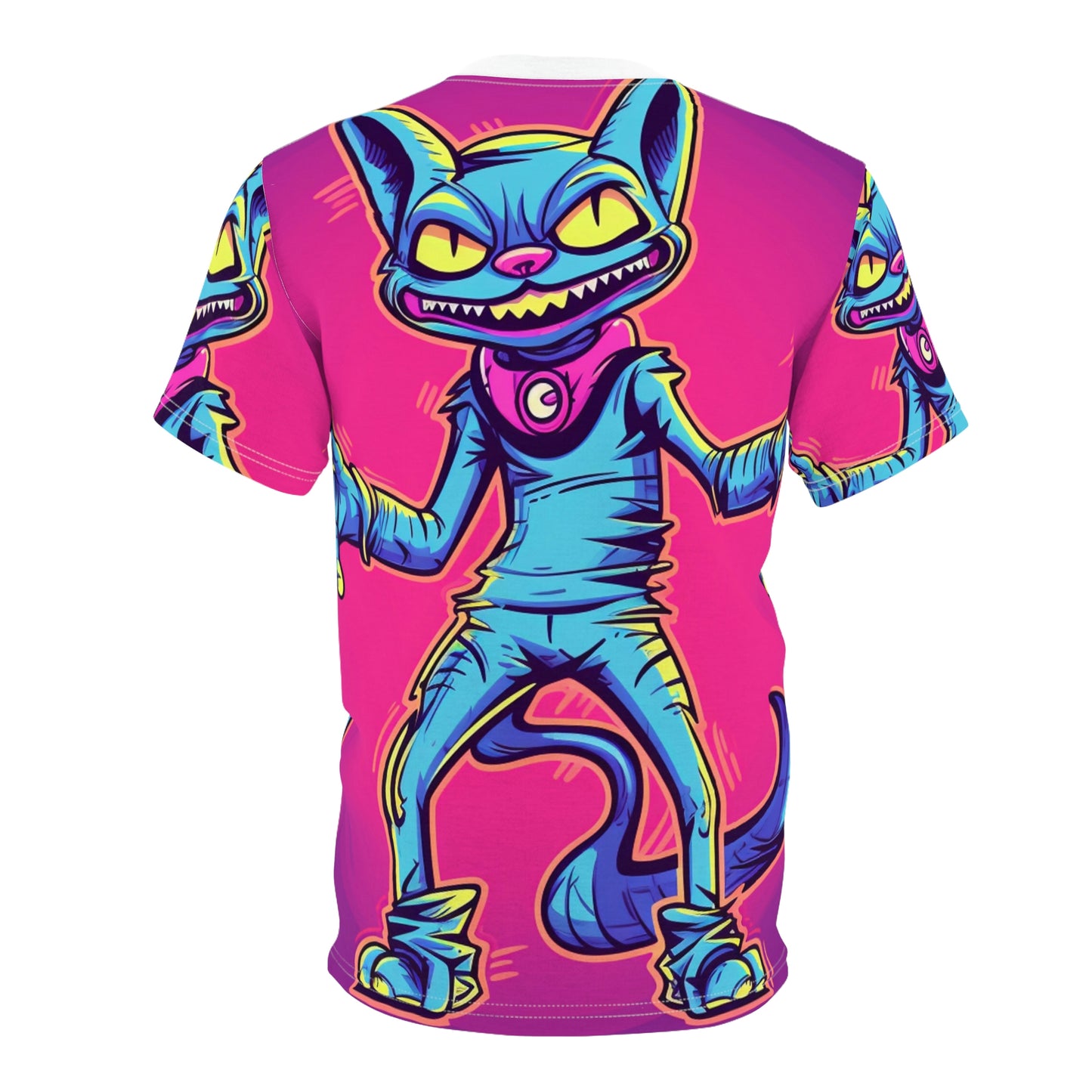 Evil Alien Cat Style Unisex Cut & Sew Tee (AOP)