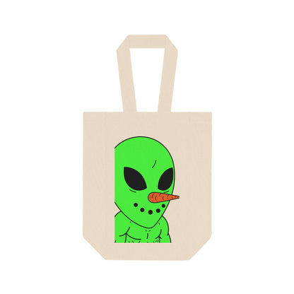 Veggie Visi Alien Vegetable Visitor Double Wine Tote Bag