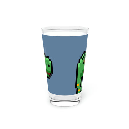 Dinosaur Dino Pixel Pint Glass, 16oz