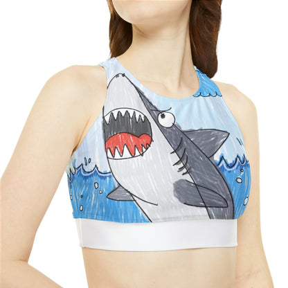 Shark Jaw Teeth Attack Ocean Sea Creature Sporty Bikini Set (AOP)