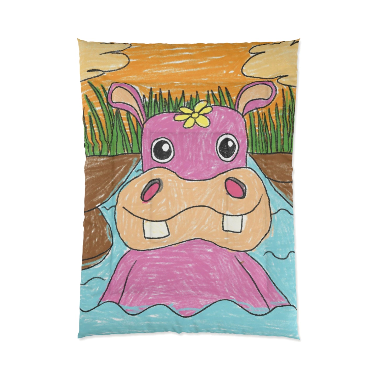 Hippo Hippopotamus Animal Creature Graphic Comforter