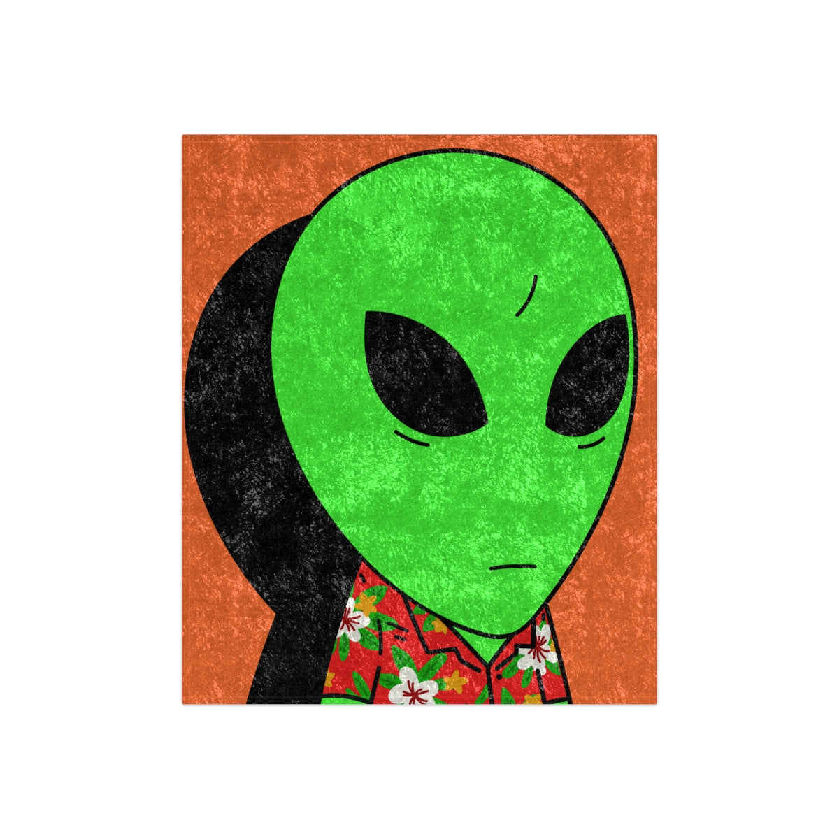 Hawaiian Shirt Green Alien Visitor Shadow  Crushed Velvet Blanket