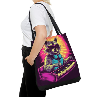 Raccoon Keyboard Piano Music Animal Graphic Tote Bag (AOP)