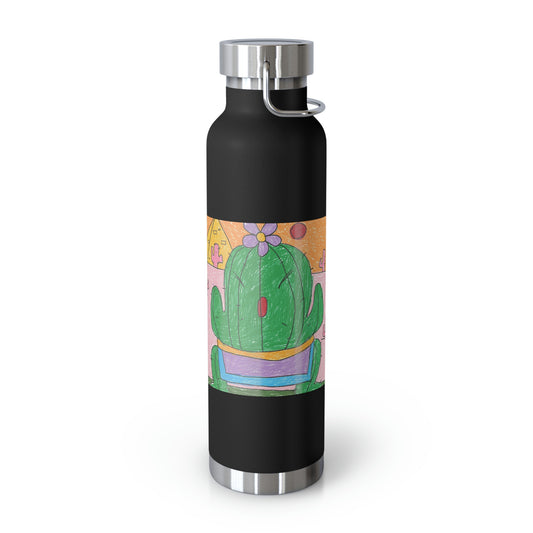 Desert Cactus Sumo Wrestler Graphic Copper Vacuum Insulated Bottle, 22oz