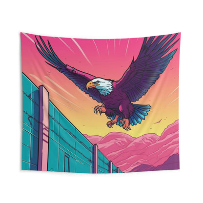 American Bald Eagle Border Build Fly Wall Graphic Indoor Wall Tapestries