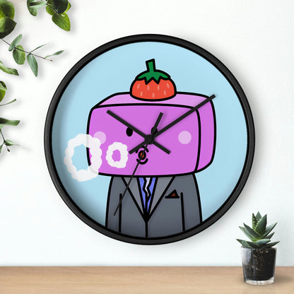 Strawberry Fruit Head Block Wall clock