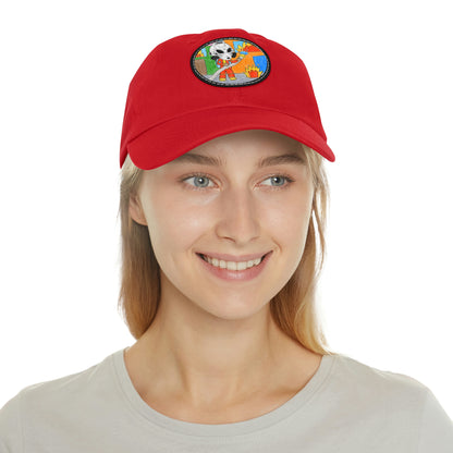 Robot Fire Fighter LOL Alien Visitor Dad Hat with Leather Patch (Round)