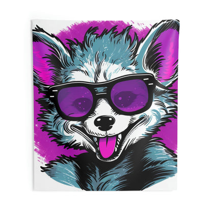 Cheerful Possum Animated Graphic Indoor Wall Tapestries