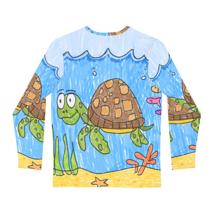 Sea Turtle Beach Sand Ocean Men's Long Sleeve AOP Shirt