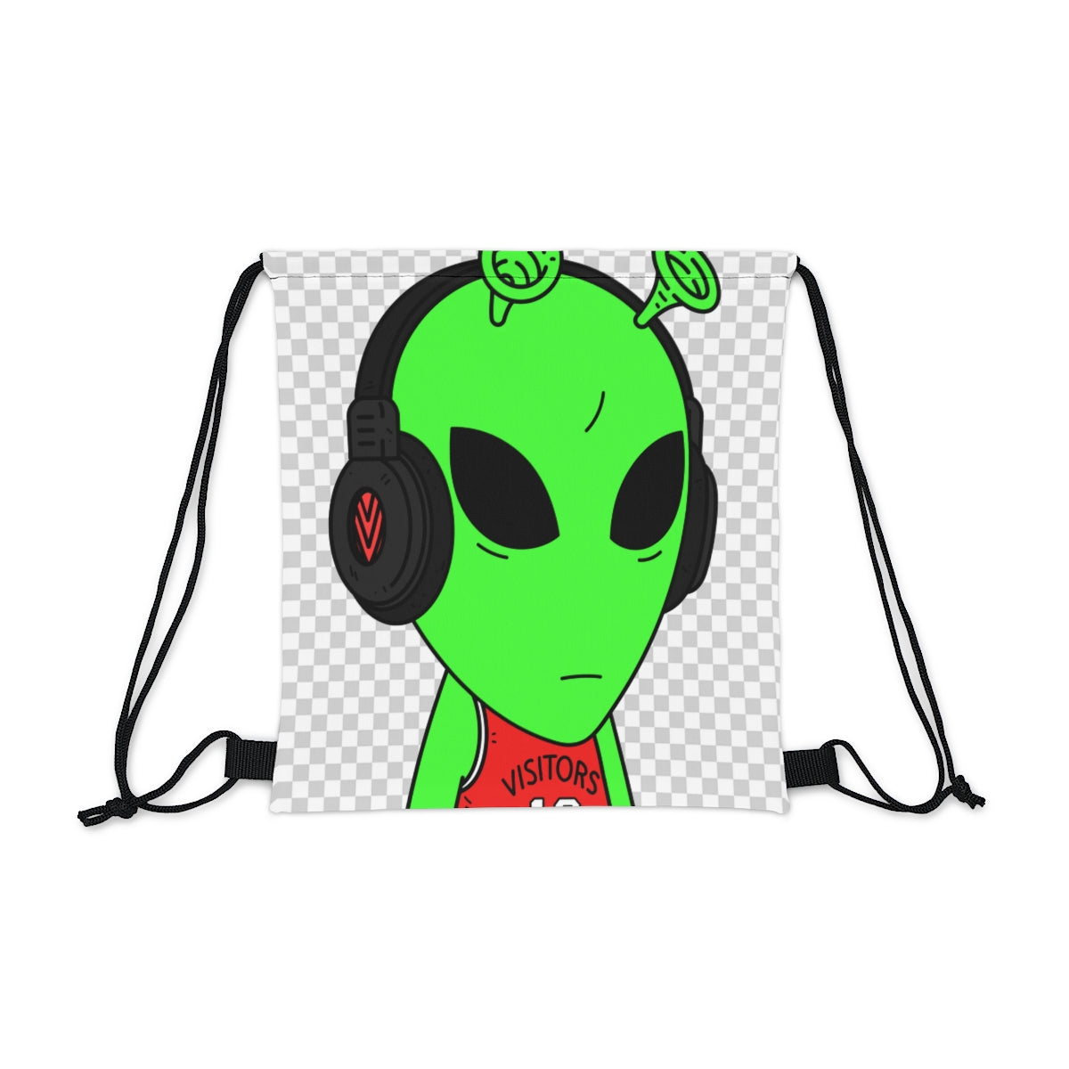 Green Antenna Sports Jersey Visitor Headphones Outdoor Drawstring Bag