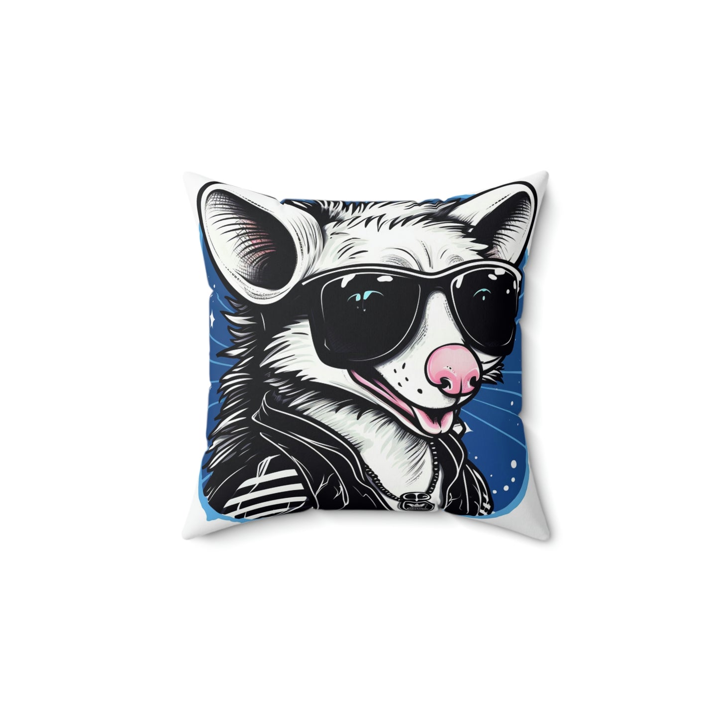 Whimsical Possum Retro Art Spun Polyester Square Pillow