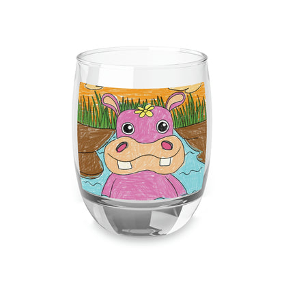 Hippo Hippopotamus Animal Creature Graphic Whiskey Glass