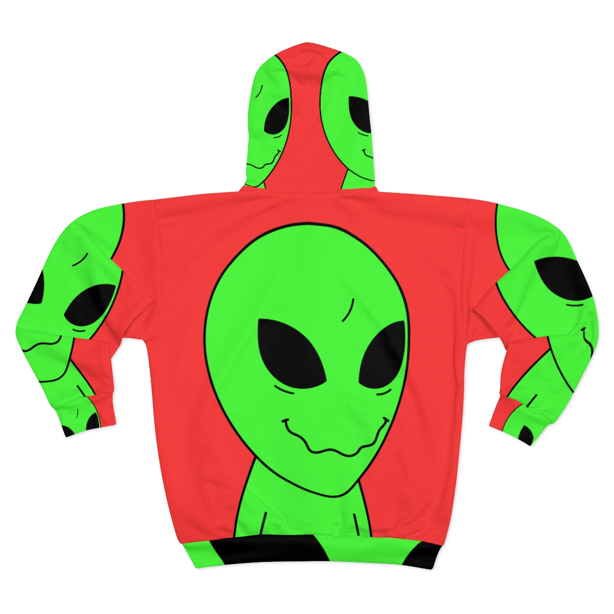 Wasted Alien Face AOP Unisex Zip Hoodie